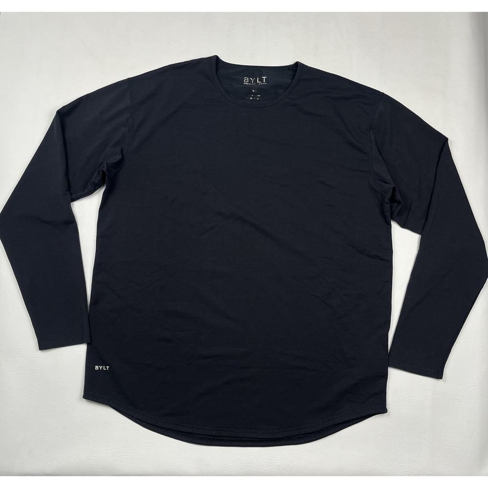 BYLT Lux T Shirt Mens 2XL Navy Blue Long Sleeve Performance Athleisure